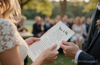 Bruid leest trouwbelofte voor