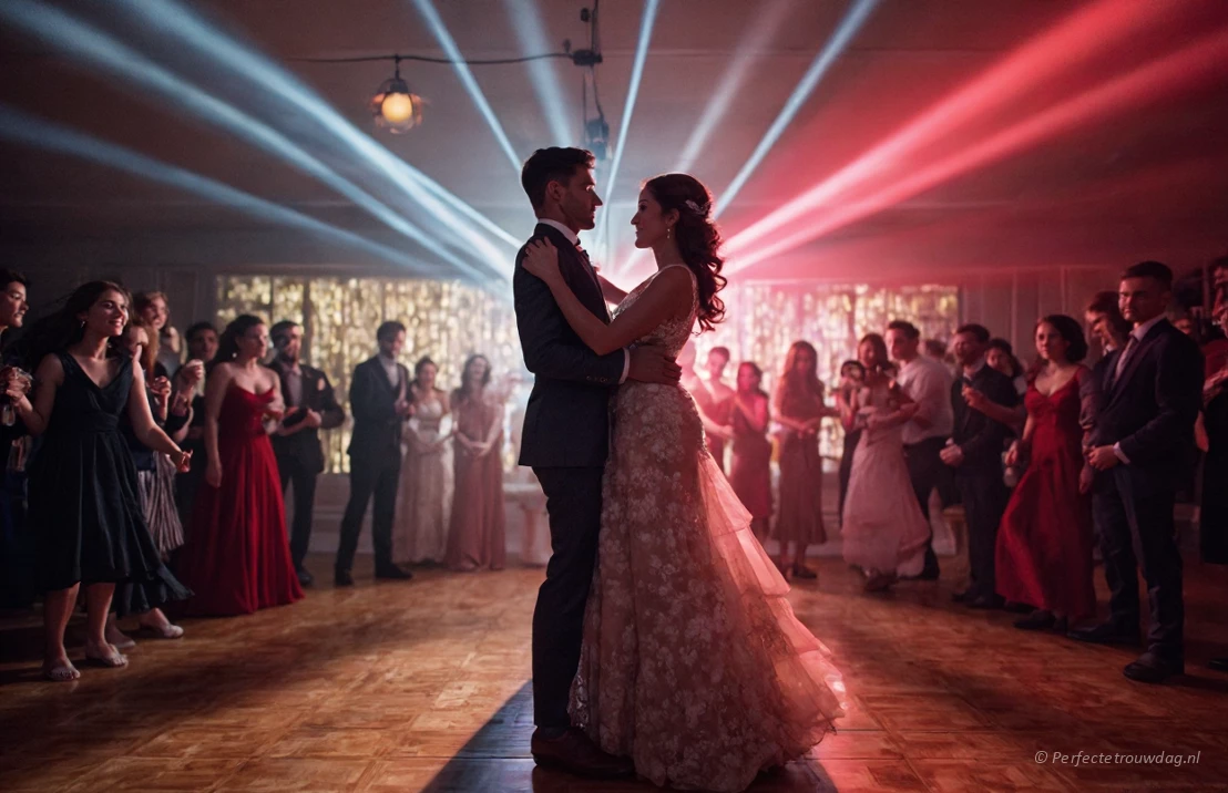 Bruidspaar danst op de dansvloer