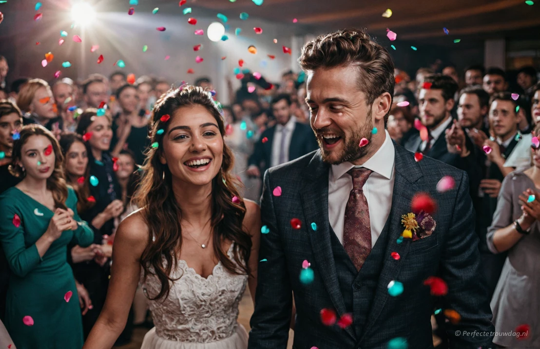Bruidspaar maakt er een geweldig feest van