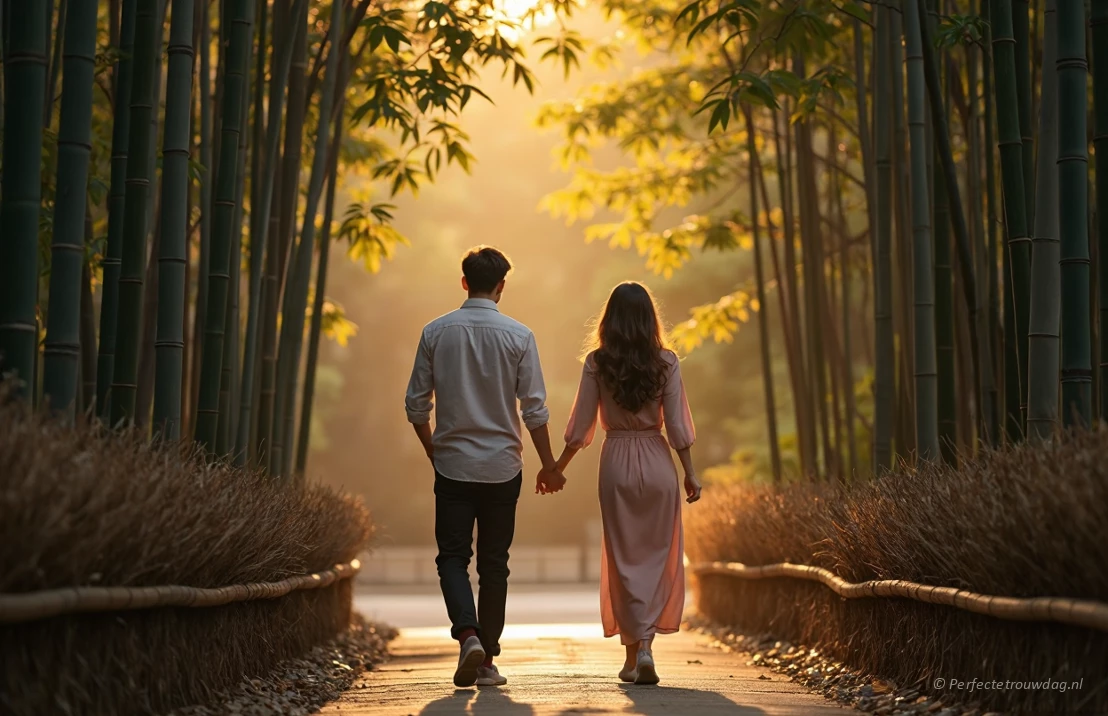 Een romantische wandeling door de betoverende bamboebossen van Arashiyama in Kyoto.